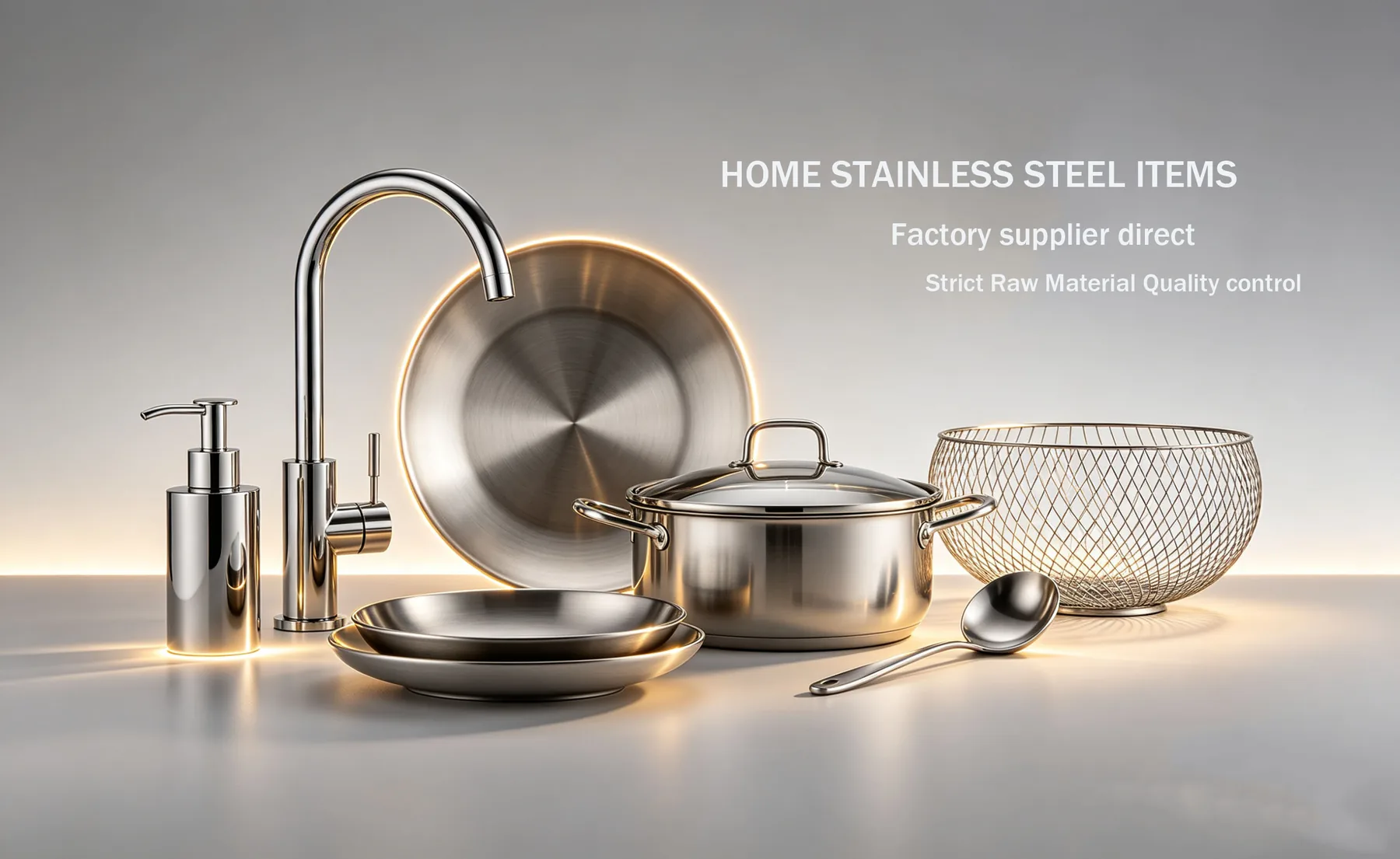 Stainless steel cookware and kitchen product collection